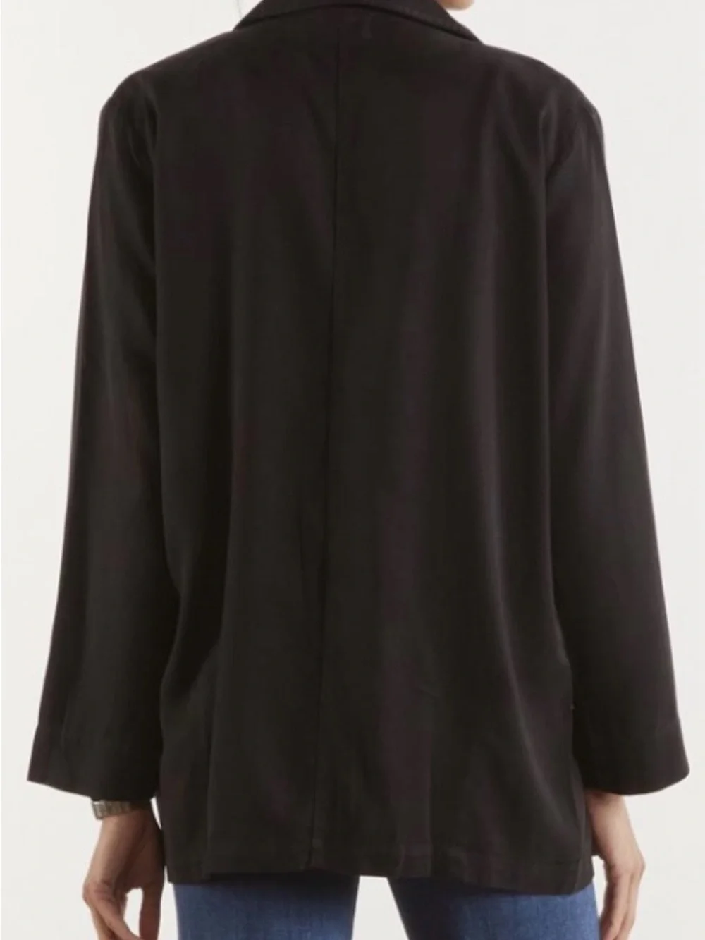 Nation LTD Jessie Blazer Black Single-Button Relaxed Blazer Sz L